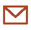 A simple graphic icon of an envelope in red on a green background. The envelope has a triangular flap and is shown with the opening facing down, indicating a traditional mail concept.